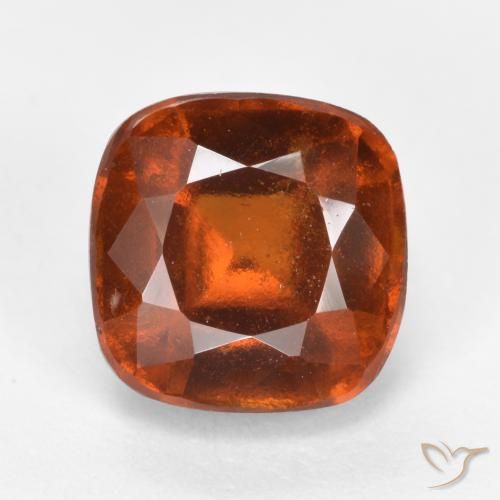 2.42ct Натуральный Темно-оранжевый Гранат Гессонит, Подушка, VS-SI