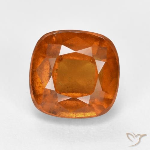 2.66ct Натуральный Темно-оранжевый Гранат Гессонит, Подушка, VS-SI