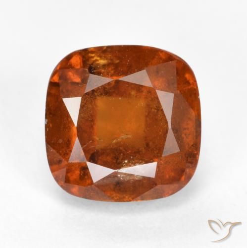 2.40ct Натуральный Красновато-оранжевый Гранат Гессонит, Подушка, SI