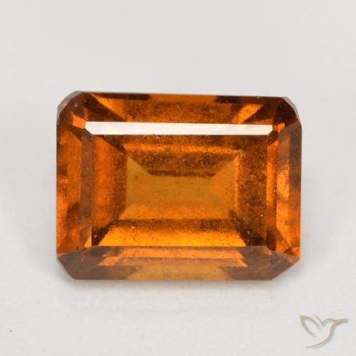 2.13ct Натуральный Средний апельсин Гранат Гессонит, Изумрудная огранка, VS-SI