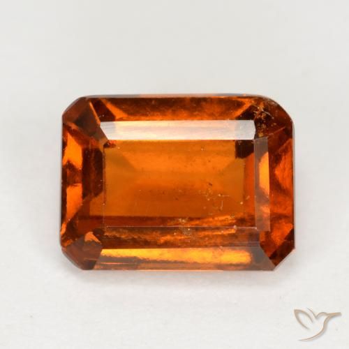 2.06ct Натуральный Красновато-оранжевый Гранат Гессонит, Изумрудная огранка, VS-SI
