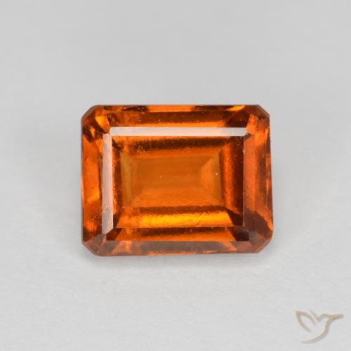 2.21ct Натуральный Красновато-оранжевый Гранат Гессонит, Изумрудная огранка, VS-SI