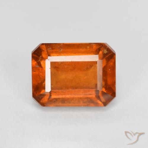 2.55ct Натуральный Средний апельсин Гранат Гессонит, Изумрудная огранка, SI