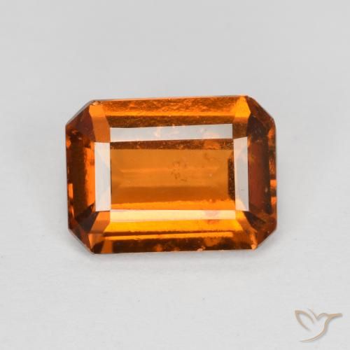 1.92ct Натуральный Средний апельсин Гранат Гессонит, Изумрудная огранка, VS-SI