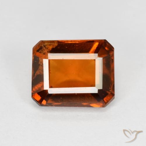 2.39ct Натуральный Янтарный Апельсин Гранат Гессонит, Изумрудная огранка, VS-SI