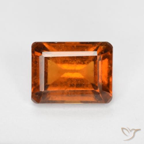 2.28ct Натуральный Красновато-оранжевый Гранат Гессонит, Изумрудная огранка, VS-SI
