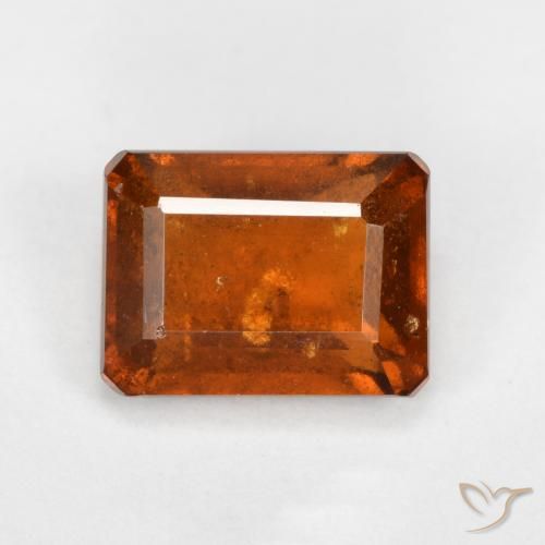 2.31ct Натуральный Янтарный Апельсин Гранат Гессонит, Изумрудная огранка, SI