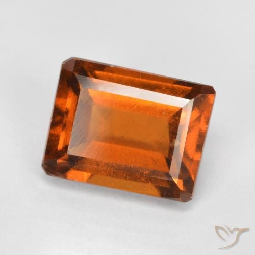 2.17ct Натуральный Темно-оранжевый Гранат Гессонит, Изумрудная огранка, VS-SI