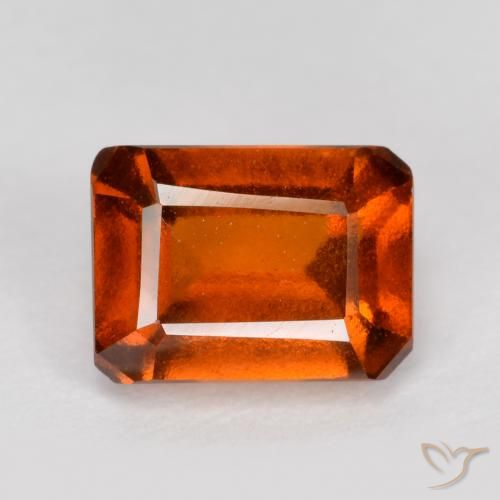 1.57ct Натуральный Огонь Оранжевый Гранат Гессонит, Изумрудная огранка, VS-SI