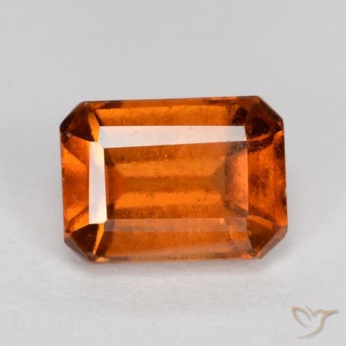 1.45ct Натуральный Огонь Оранжевый Гранат Гессонит, Изумрудная огранка, VS-SI