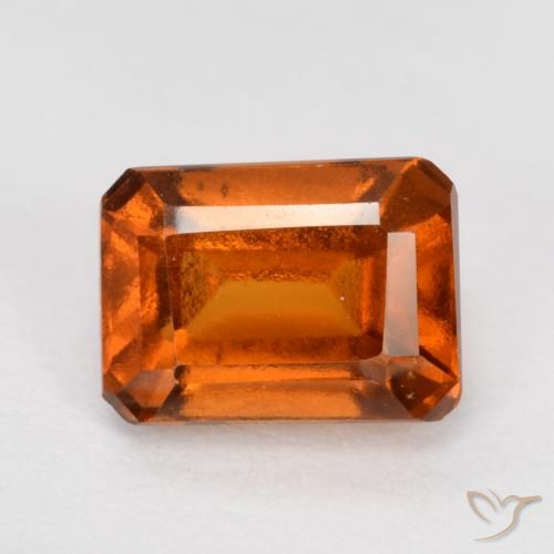 1.43ct Натуральный Огонь Оранжевый Гранат Гессонит, Изумрудная огранка, Чистота VS