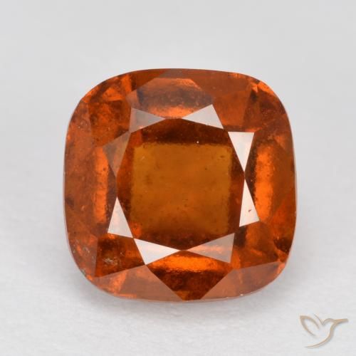 2.18ct Натуральный Огонь Оранжевый Гранат Гессонит, Подушка, VS-SI
