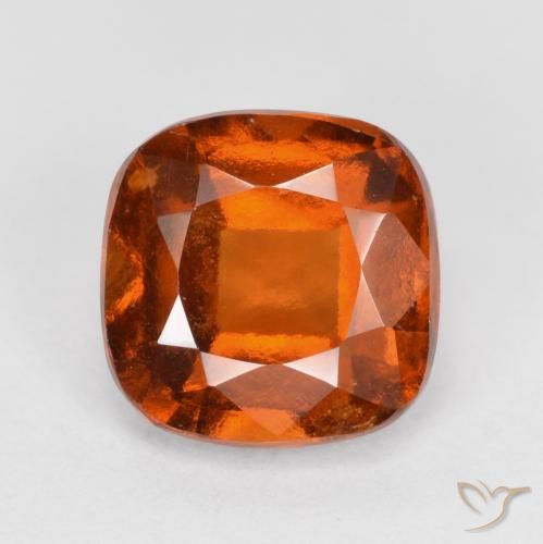 1.94ct Натуральный Красновато-оранжевый Гранат Гессонит, Подушка, VS-SI
