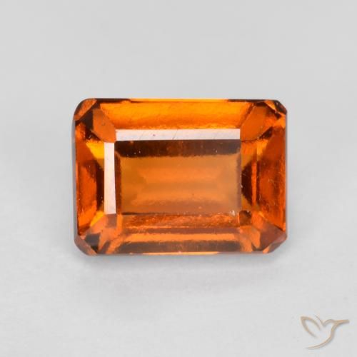 1.44ct Натуральный Средний апельсин Гранат Гессонит, Изумрудная огранка, VVS-VS