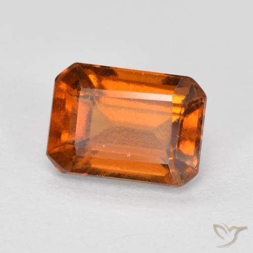 1.34ct Натуральный Средний апельсин Гранат Гессонит, Изумрудная огранка, VS-SI