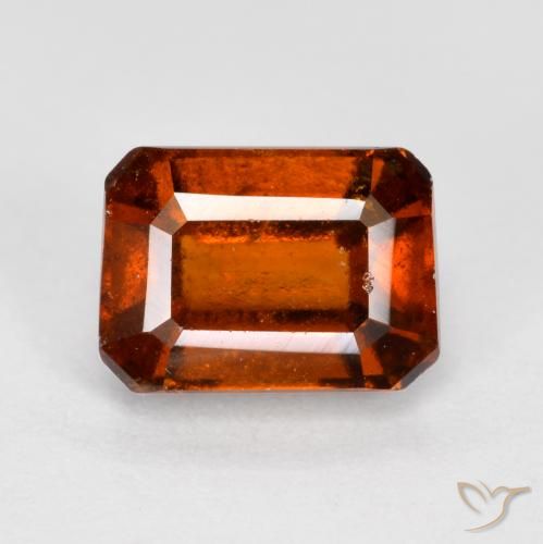 1.72ct Натуральный Янтарный Апельсин Гранат Гессонит, Изумрудная огранка, VS-SI