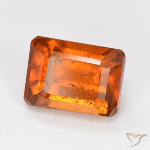 1.64ct Натуральный Средний апельсин Гранат Гессонит, Изумрудная огранка, SI