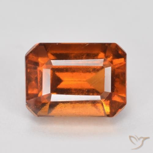 1.83ct Натуральный Темно-оранжевый Гранат Гессонит, Изумрудная огранка, Чистота VS