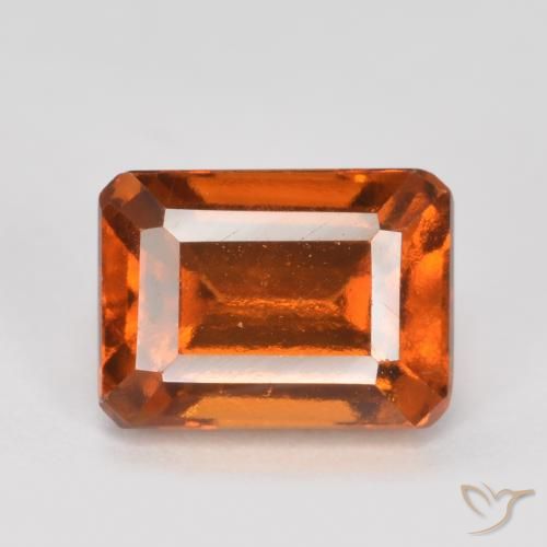 1.54ct Натуральный Янтарный Апельсин Гранат Гессонит, Изумрудная огранка, VVS-VS