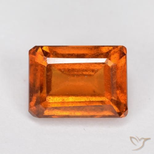 1.59ct Натуральный Средний апельсин Гранат Гессонит, Изумрудная огранка, VS-SI