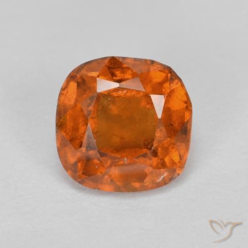 1.20ct Натуральный Огонь Оранжевый Гранат Гессонит, Подушка, VS-SI