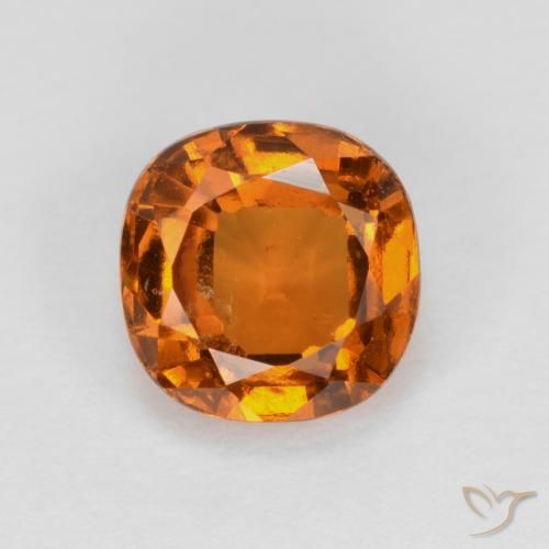 1.21ct Натуральный Темно-оранжевый Гранат Гессонит, Подушка, VS-SI
