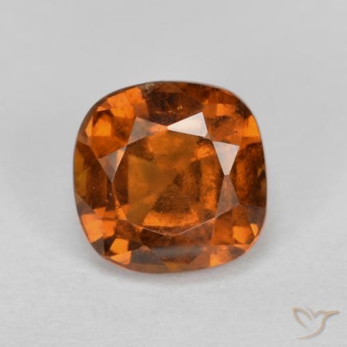 1.37ct Натуральный Янтарный Апельсин Гранат Гессонит, Подушка, VS-SI