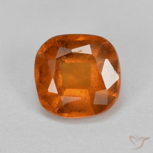 1.28ct Натуральный Темно-оранжевый Гранат Гессонит, Подушка, VS-SI