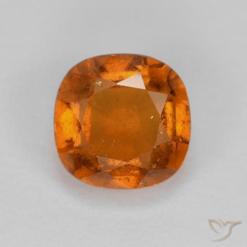 1.46ct Натуральный Темно-оранжевый Гранат Гессонит, Подушка, VS-SI