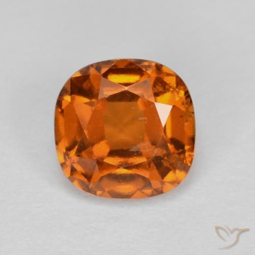 1.26ct Натуральный Средне-темно-оранжевый Гранат Гессонит, Подушка, VS-SI