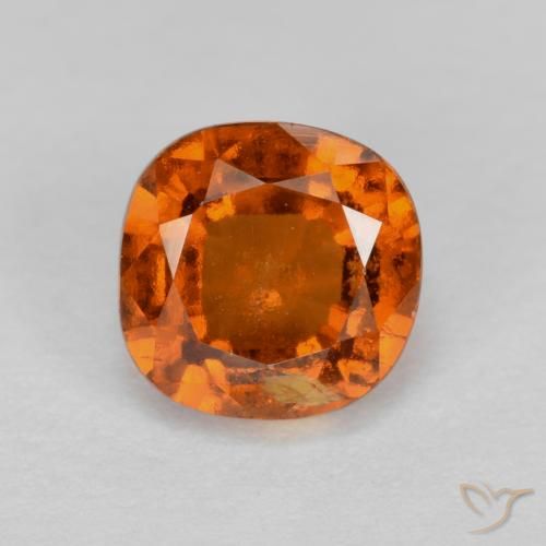 1.39ct Натуральный Темно-оранжевый Гранат Гессонит, Подушка, VS-SI