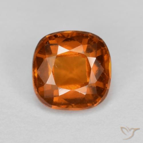 1.26ct Натуральный Красновато-оранжевый Гранат Гессонит, Подушка, VS-SI