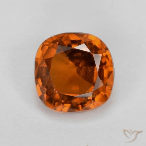 1.46ct Натуральный Темно-оранжевый Гранат Гессонит, Подушка, VS-SI