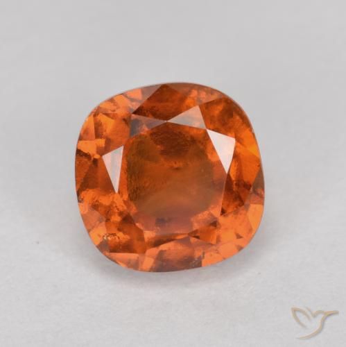 1.63ct Натуральный Средний апельсин Гранат Гессонит, Подушка, VS-SI