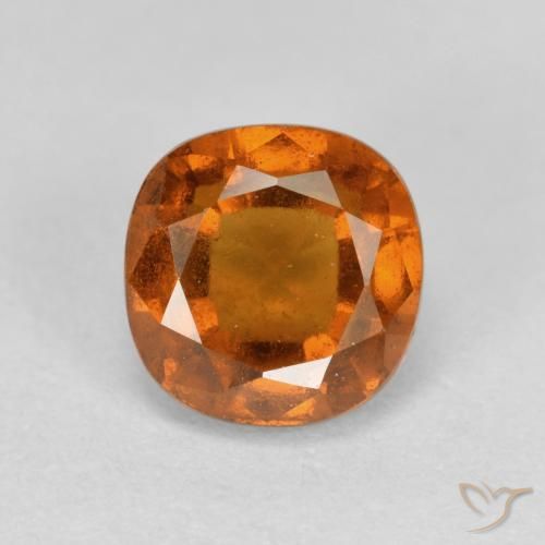 1.29ct Натуральный Темно-оранжевый Гранат Гессонит, Подушка, VS-SI