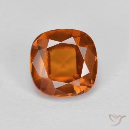 1.30ct Натуральный Темно-оранжевый Гранат Гессонит, Подушка, VS-SI