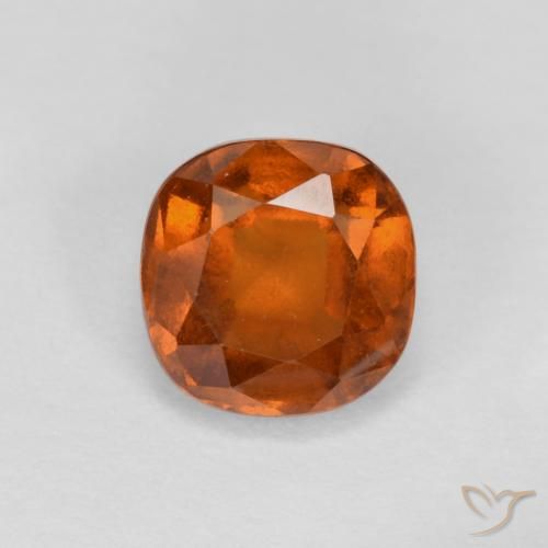 1.39ct Натуральный Темно-оранжевый Гранат Гессонит, Подушка, VS-SI