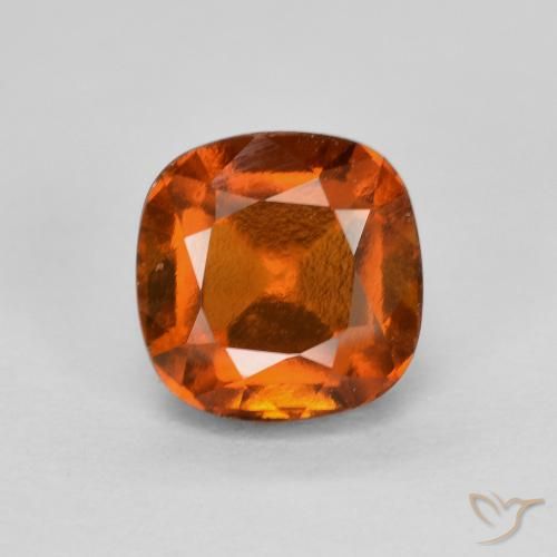 1.54ct Натуральный Янтарный Апельсин Гранат Гессонит, Подушка, VS-SI