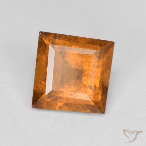 1.03ct Натуральный Темно-оранжевый Гранат Гессонит, Квадрат, SI
