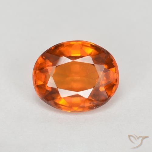 1.26ct Натуральный Средний апельсин Гранат Гессонит, Овал, VVS-VS