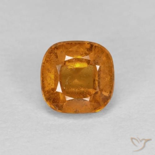 0.93ct Натуральный Темно-оранжевый Гранат Гессонит, Подушка, SI