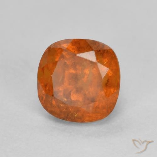 1.00ct Натуральный Темно-оранжевый Гранат Гессонит, Подушка, SI