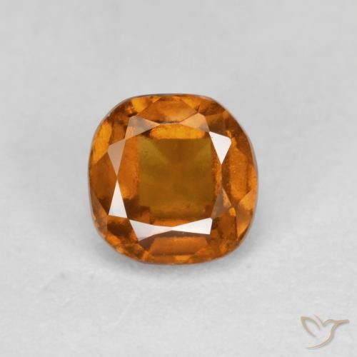 0.90ct Натуральный Земля Оранжевый Гранат Гессонит, Подушка, SI