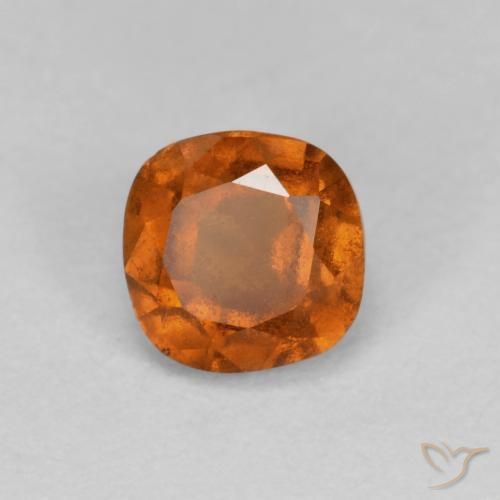 0.88ct Натуральный Земля Оранжевый Гранат Гессонит, Подушка, SI
