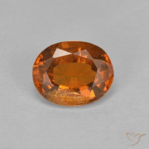 1.64ct Натуральный Темно-оранжевый Гранат Гессонит, Овал, VS-SI