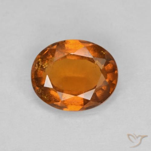 1.85ct Натуральный Темно-оранжевый Гранат Гессонит, Овал, VS-SI
