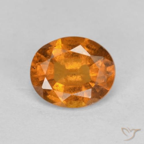 1.26ct Натуральный Средний апельсин Гранат Гессонит, Овал, VS-SI