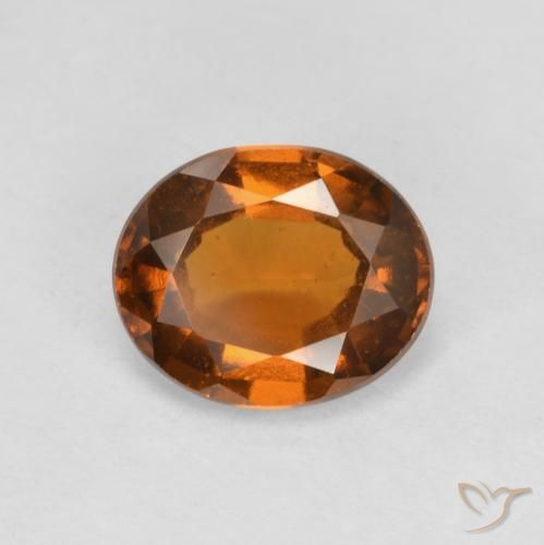 1.65ct Натуральный Янтарный Апельсин Гранат Гессонит, Овал, Чистота VS