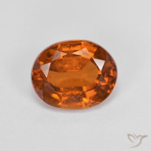 1.68ct Натуральный Темно-оранжевый Гранат Гессонит, Овал, VS-SI