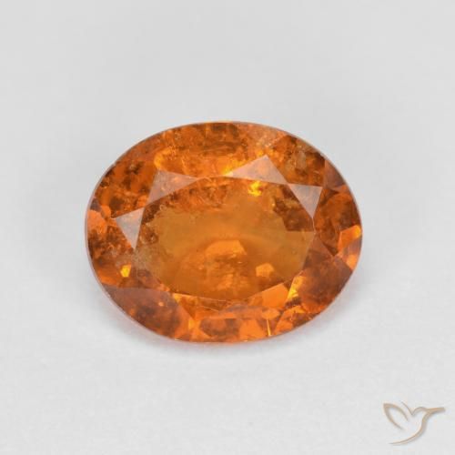 1.75ct Натуральный Темно-оранжевый Гранат Гессонит, Овал, VS-SI